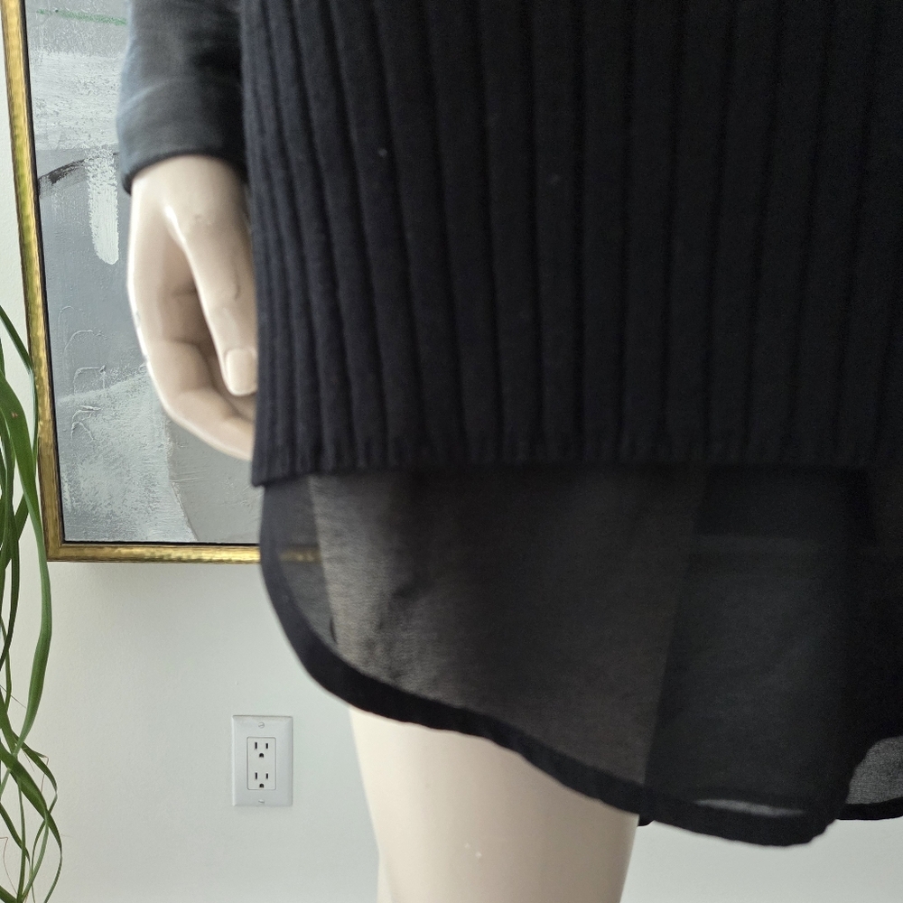 Rudsak | Rib Knit Sweater with Leather and Sheer Details - Picture 10 of 14